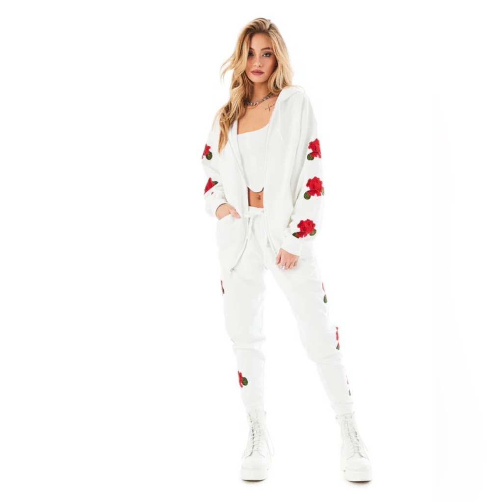 Carmar Rose Embroidered Zip Up